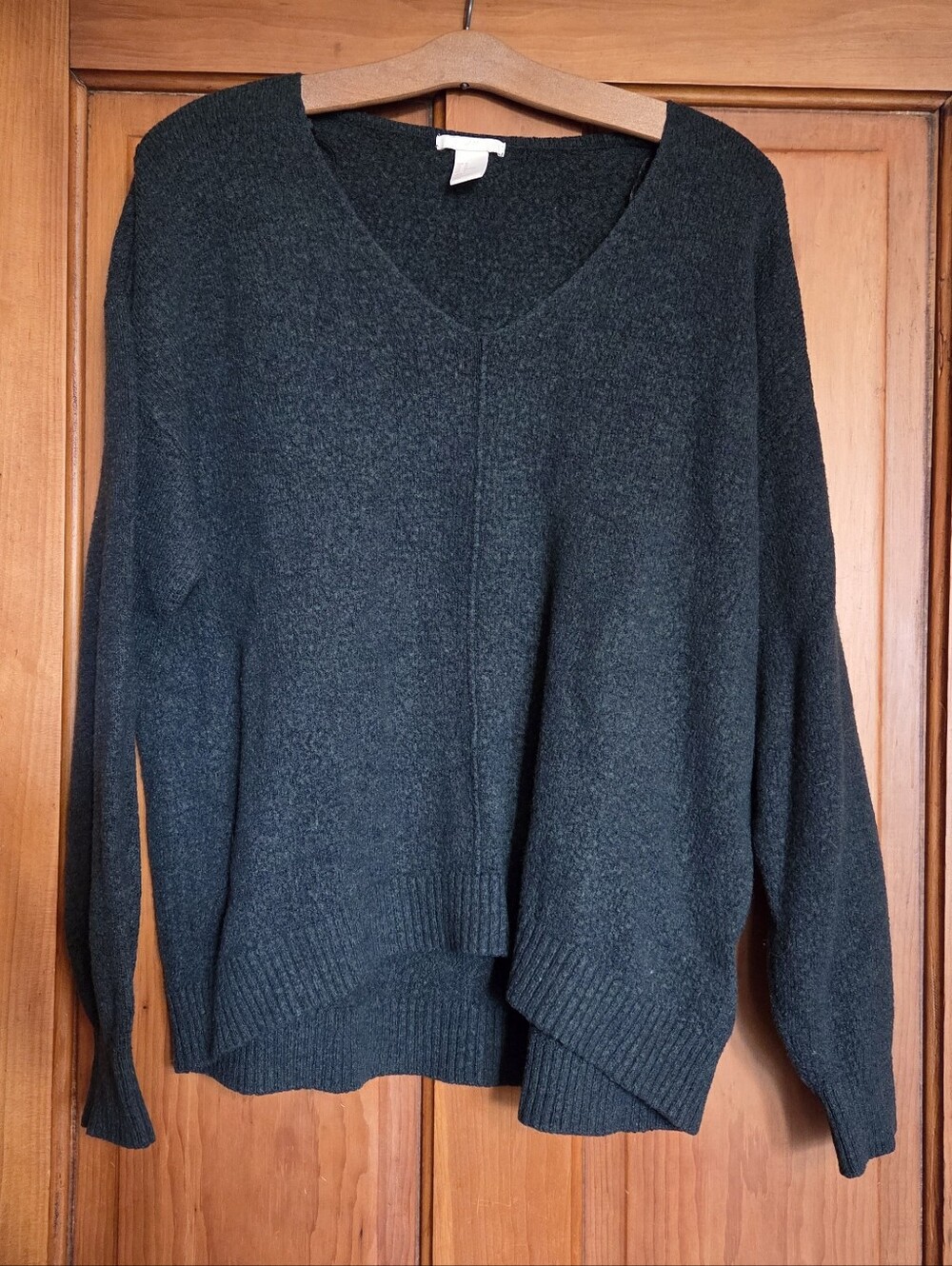 H&M Women’s V-Neck Oversized Sweater in Deep Teal